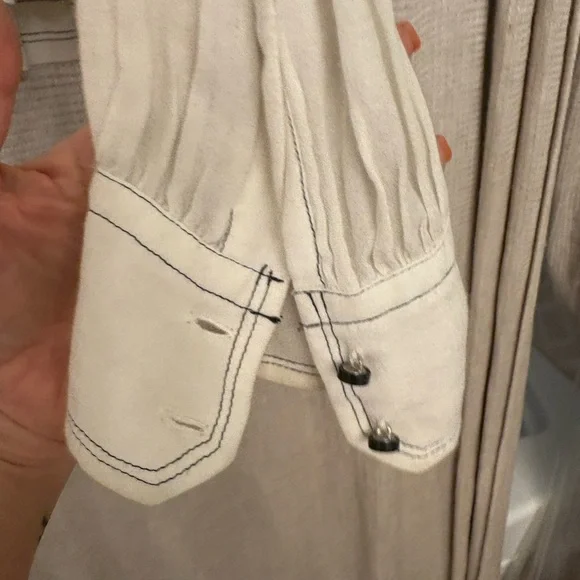 Isabel Marant White Blouse with Black Detail. - Picture 5 of 7